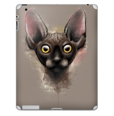 Стильный портрет кошки сфинкс в винтажном стиле - Наклейки на iPad, страница 42