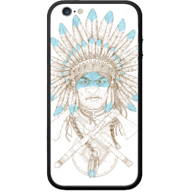 Native American Chief / Индейский вождь в перьях символ силы и достоинства - Виниловые наклейки на Бампер на iPhone 6 - купить в Москве, страница 13