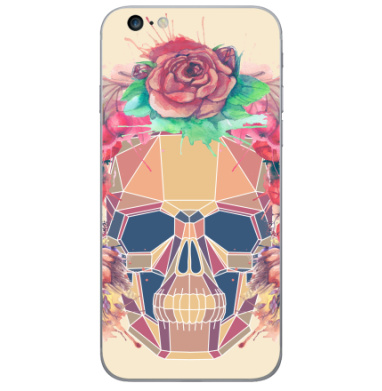 Polygonal human skull and watercolor wreath.Los muertos. - Виниловые наклейки на iPhone 6 plus - купить в Москве, страница 44