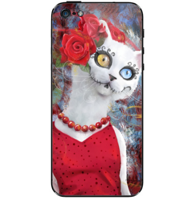 Кошка Дня Мертвых в красном платье - Виниловые наклейки на iPhone 5 - купить в Москве, страница 25