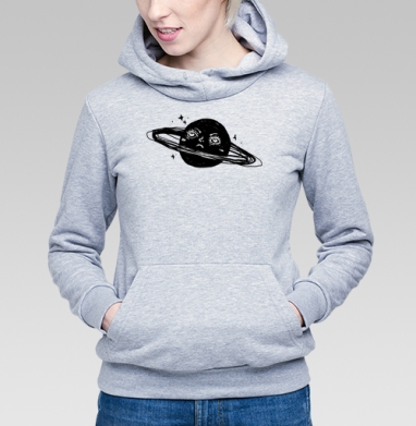 Sad Saturn – Грустный Сатурн в бесконечном холодном темном космосе, Толстовка Женская серый меланж 340гр, утепленная