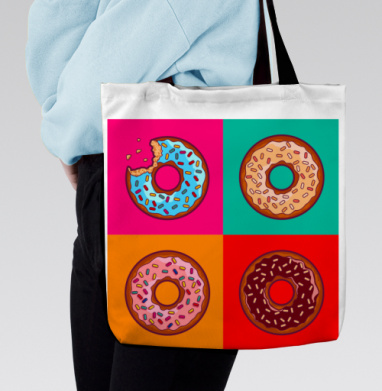 Pop art donut / Пончик в стиле поп-арт - Магазин футболок Lotoshnik
