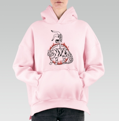 Опасная любовь: гимнастка и тигр в огненном круге - Hoodie Mjhigh Pink, утепленная, страница 2
