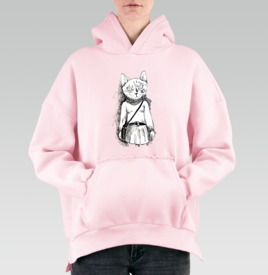 Стильная антропоморфная кошка SweetKind – арт-иллюстрация - Hoodie Mjhigh Pink, утепленная, страница 5