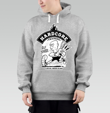 Хардкор тренинг персонаж с битой в движении local hooligan - Магазин футболок oliverclub - Дизайнерские принты