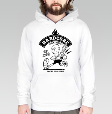 Хардкор тренинг персонаж с битой в движении local hooligan - Магазин футболок oliverclub - Дизайнерские принты