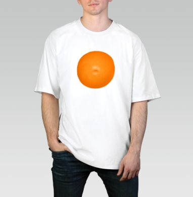 Orange (Живая Азбука), Футболка / Мужчинам / Оверсайз / Белая / C принтом