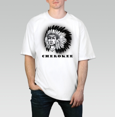 Cherokee / Чероки, Футболка / Мужчинам / Оверсайз / Белая / C принтом