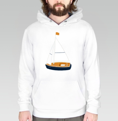 Yacht (Живая Азбука), Толстовка белая Regular, утепленная