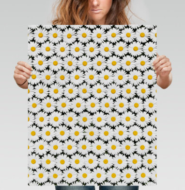 White Daisies Seamless Pattern / Бесшовный узор белые ромашки поле цветы - Магазин футболок BD-Maryjane - Дизайнерские принты