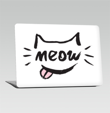 Игривый кот с надписью meow и высунутым язычком - Наклейки на 2010-2017 – Macbook Air, страница 27