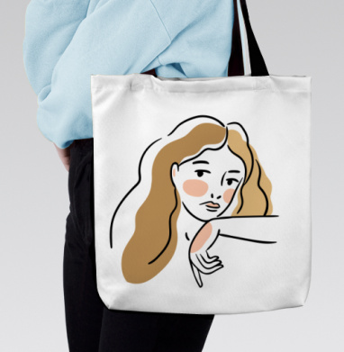 Милая задумчивая девушка в профиль с теплым светом - Designed by Alenka Karabanova 