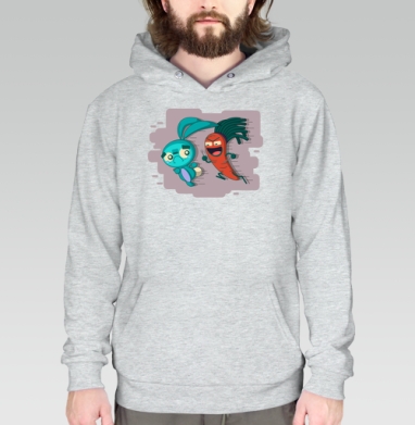 Весёлый конфликт моркови и зайца взрыв ярких эмоций, Толстовка меланж Regular