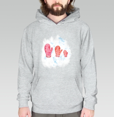 Семейные красные варежки зимой тепло покровительстве, Толстовка меланж Regular