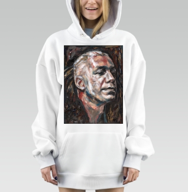 Мужской портрет в динамичных красках и глубоком выражении лица, Hoodie Mjhigh Dig, оверсайз, утепленная