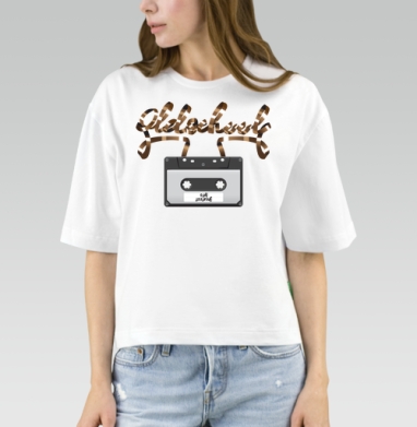 Винтажная ностальгия магнитной ленты Oldschool/Олдскул лучшие хиты, Футболка женская оверсайз Mido