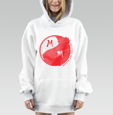 Красный баланс мужского и женского береги для эмоций, Hoodie Mjhigh Dig, оверсайз, утепленная