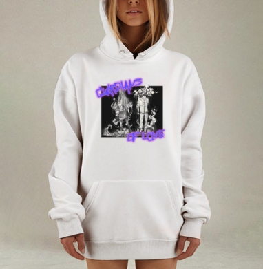 Мистический охранник любви с неоновыми элементами охранник любви, Hoodie Mjhigh Dig, оверсайз, утепленная