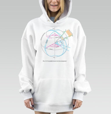Географическая система широты и долготы на сфере координат, Hoodie Mjhigh Dig, оверсайз, утепленная