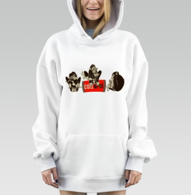 Упадок цивилизации социальный коллапс последний этап существования, Hoodie Mjhigh Dig, оверсайз, утепленная