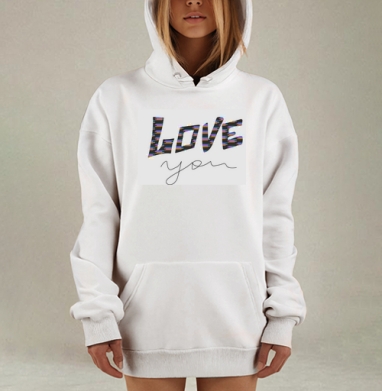 Яркое послание чувства любви и нежности, Hoodie Mjhigh Dig, оверсайз, утепленная