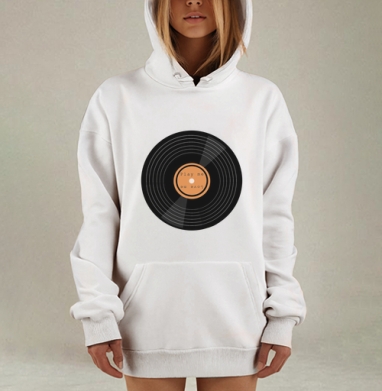 Черная виниловая пластинка с надписью Play me Love me, Hoodie Mjhigh Dig, оверсайз, утепленная