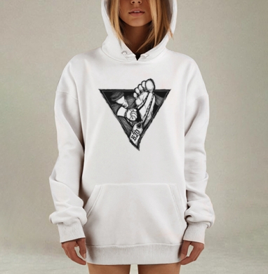 Символичная черно белая готическая татуировка стопа бирка морг, Hoodie Mjhigh Dig, оверсайз, утепленная