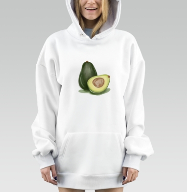 Спелый вкусный авокадо натуральный зеленый мягкие оттенки, Hoodie Mjhigh Dig, оверсайз, утепленная