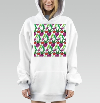 Фиолетовая свекла и сочные овощи на сером фоне овощи на сером фоне, Hoodie Mjhigh Dig, оверсайз, утепленная