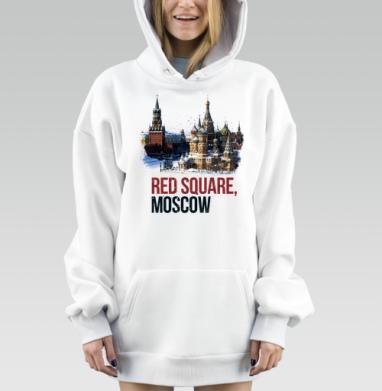 Красная площадь Санкт-Петербурга архитектурный памятник города, Hoodie Mjhigh Dig, оверсайз, утепленная