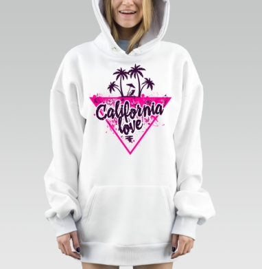 California love яркая романтика пальмовой вечеринки, Hoodie Mjhigh Dig, оверсайз, утепленная