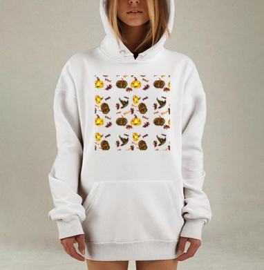 Веселые тыквы конфеты осенние листья Хэллоуин 31 октября 2019 года, Hoodie Mjhigh Dig, оверсайз, утепленная