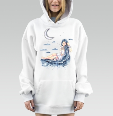Девушка Море, Hoodie Mjhigh Dig, оверсайз, утепленная