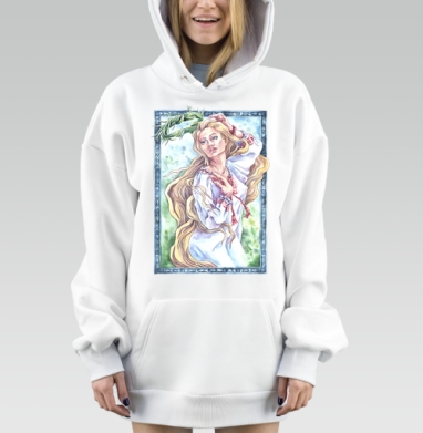Девушка с венком, Hoodie Mjhigh Dig, оверсайз, утепленная