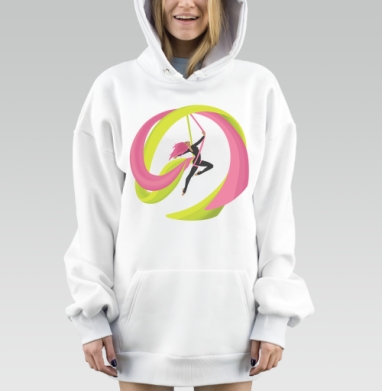 Акробатика на воздушных лентах воздушных полотнах, Hoodie Mjhigh Dig, оверсайз, утепленная