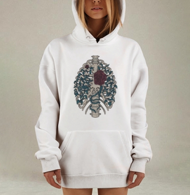 Кладбище сердец, Hoodie Mjhigh Dig, оверсайз, утепленная