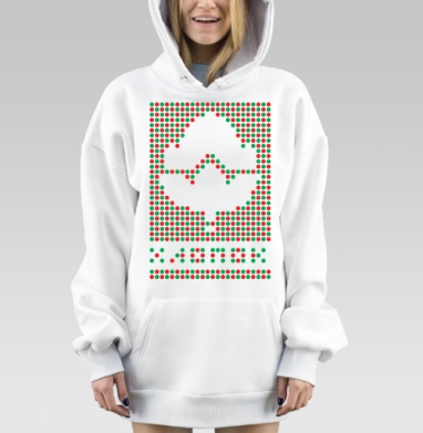 Орнамент Хлопок, Hoodie Mjhigh Dig, оверсайз, утепленная