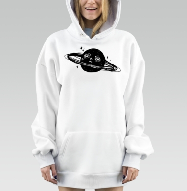 Sad Saturn – Грустный Сатурн в бесконечном холодном темном космосе, Hoodie Mjhigh Dig, оверсайз, утепленная