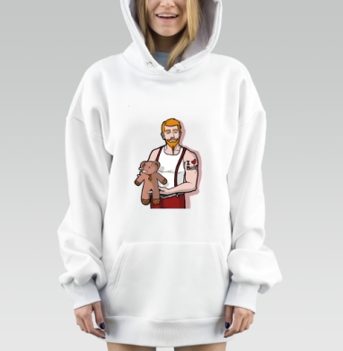 Любитель мишек, Hoodie Mjhigh Dig, оверсайз, утепленная
