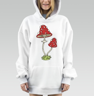 Mushrooms Грибочки, Hoodie Mjhigh Dig, оверсайз, утепленная
