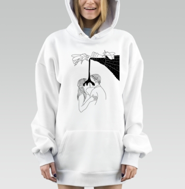 Поцелуй под сладким дождем, Hoodie Mjhigh Dig, оверсайз, утепленная