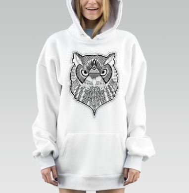 Сова - викинг, Hoodie Mjhigh Dig, оверсайз, утепленная