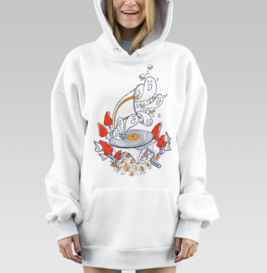Странная музыка, Hoodie Mjhigh Dig, оверсайз, утепленная