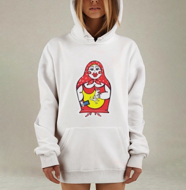 О, матрешка, Hoodie Mjhigh Dig, оверсайз, утепленная