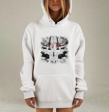 Динамичная маска POWER с красными акцентами, Hoodie Mjhigh Dig, оверсайз, утепленная