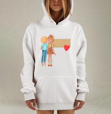 Нежный Поцелуй Детской Дружбы, Hoodie Mjhigh Dig, оверсайз, утепленная