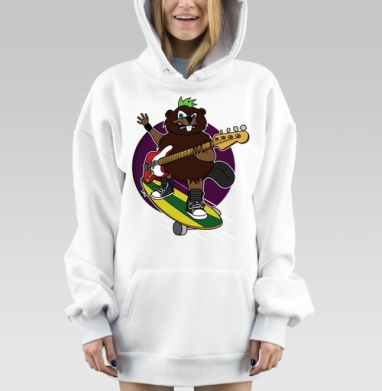 Злой бобёр, Hoodie Mjhigh Dig, оверсайз, утепленная