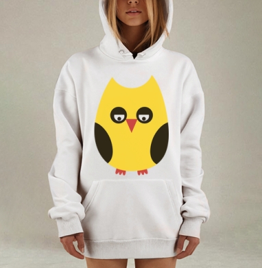 Сова мудрости в минималистичном стиле, Hoodie Mjhigh Dig, оверсайз, утепленная