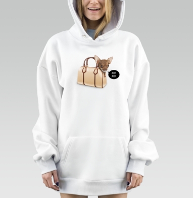Стильная сумка с чихуахуа «ARF ARF», Hoodie Mjhigh Dig, оверсайз, утепленная