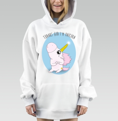 Трогательный мультяшный единорог с надписью, Hoodie Mjhigh Dig, оверсайз, утепленная